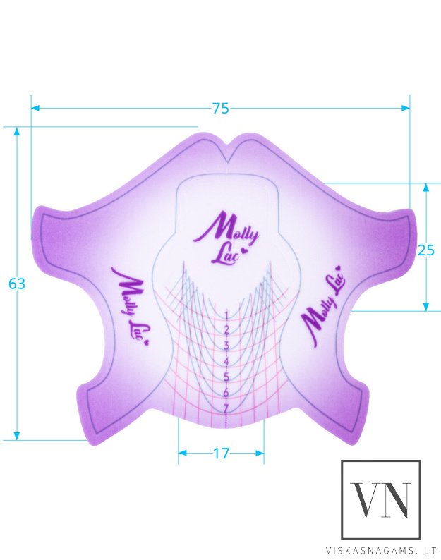 Formelės nagų priauginimui MOLLY FLEXIBLE PUPLE, 20vnt. 1