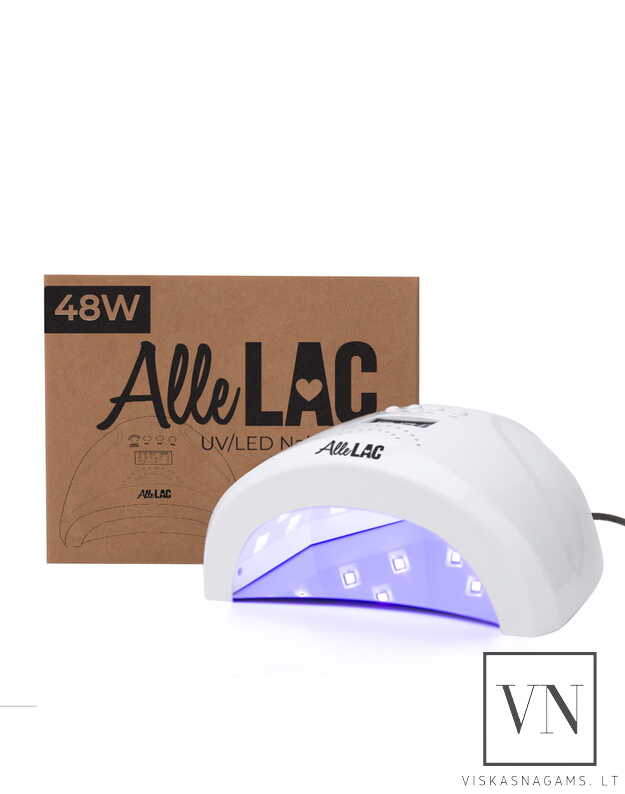 Nagų lempa LED/UV ALLELAC 1s su veidrodiniu dugnu, 48W 