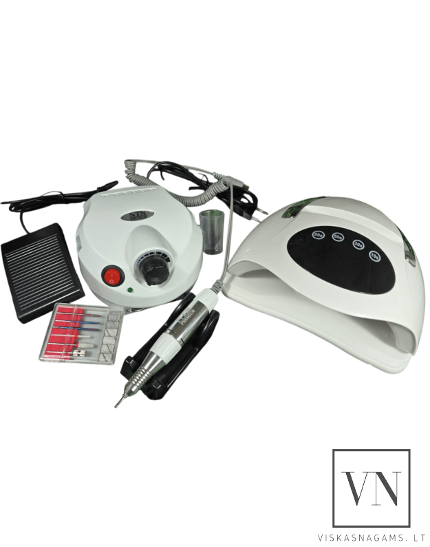 Nagų lempa LED/UV X17 MAX, 258W ir freza nagams DM202, 65W