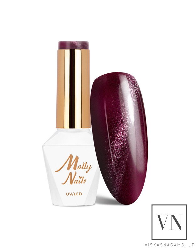 MOLLY NAILS CAT EYE RED magnetinis gelinis lakas, Nr.233