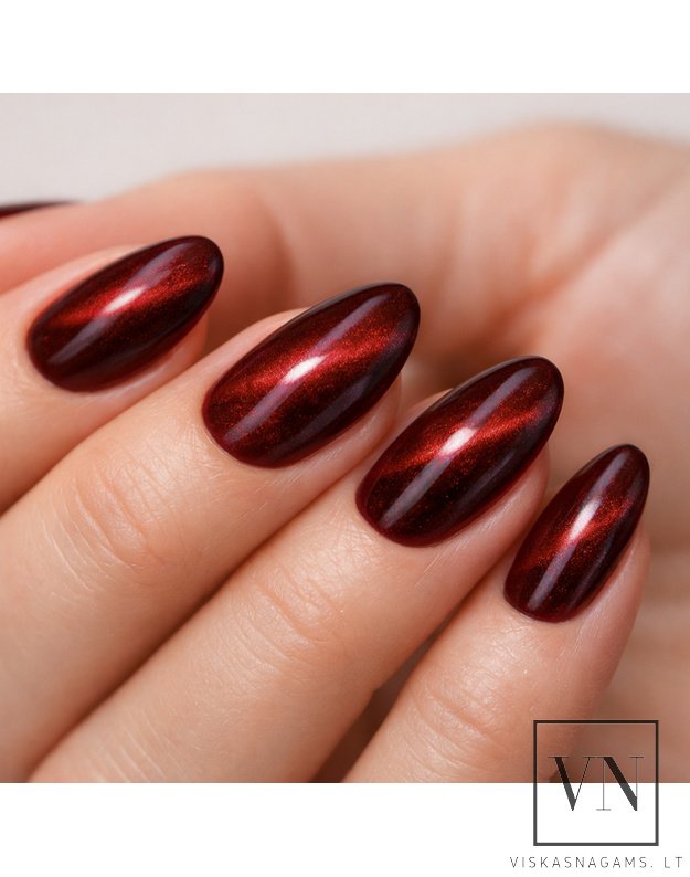 MOLLY NAILS CAT EYE RED magnetinis gelinis lakas, Nr.235 2