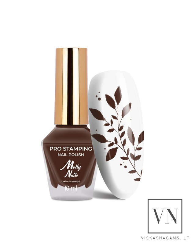 MOLLY NAILS nagų lakas štampavimui CHOCOLATE BROWN, Nr.13