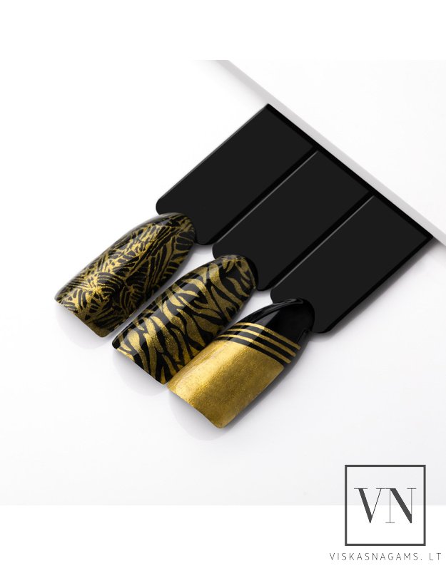 MOLLY NAILS nagų lakas štampavimui GOLD, Nr.4 2