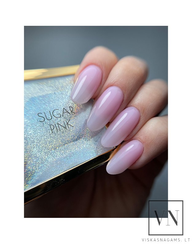 HERBALINE statybinis UV/LED gelis SUGAR PINK, 15ml