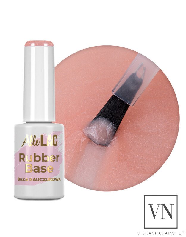 ALLELAC RUBBER BASE PEACH BLING elastinga kaučiukinė bazė Nr.7, 7g