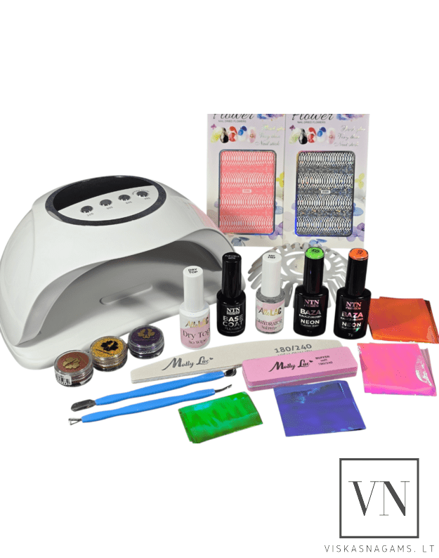 Gelinio lakavimo rinkinys pradedančiosioms, 19 dalių