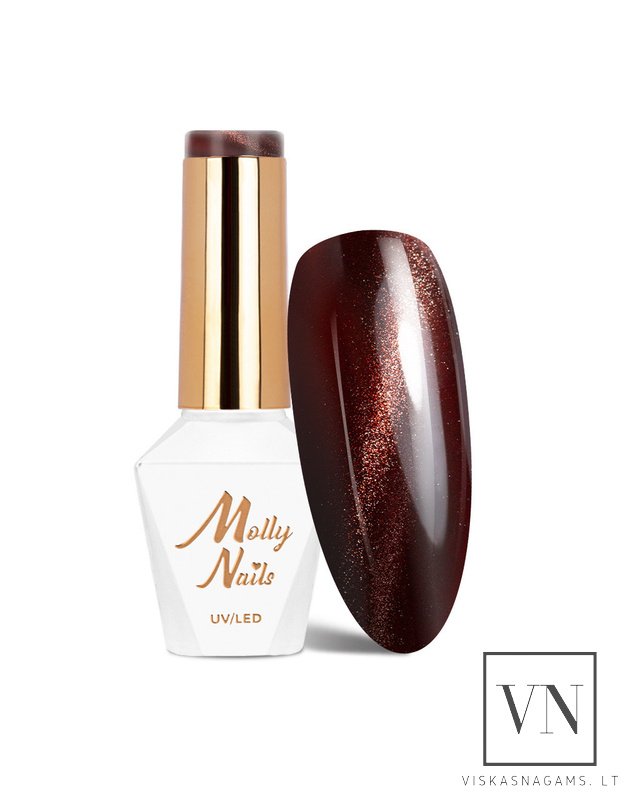 MOLLY NAILS CAT EYE RED magnetinis gelinis lakas, Nr.236