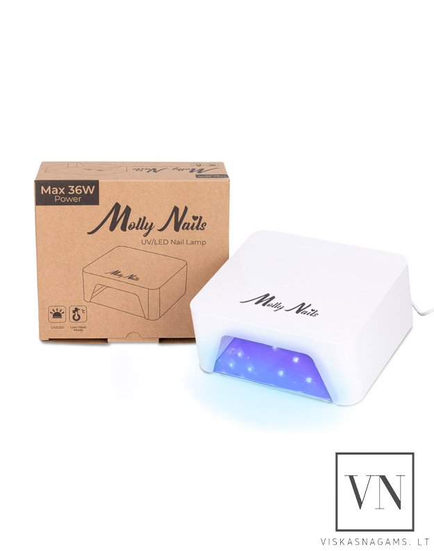 Nagų lempa LED/UV MOLLY V9 su veidrodiniu dugnu, 36W 8