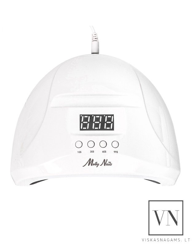Nagų lempa LED/UV MOLLY NAILS SUN 1s PRO su veidrodiniu dugnu, 48W  3
