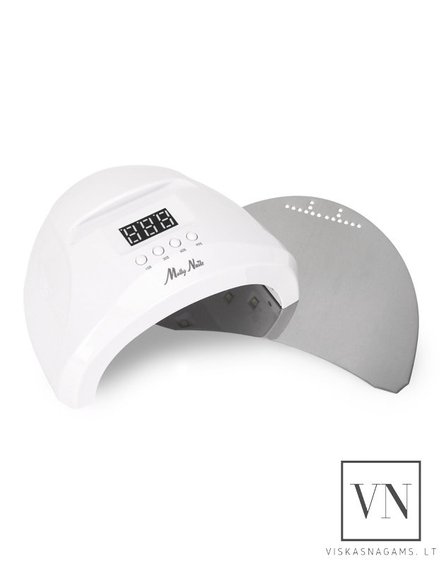 Nagų lempa LED/UV MOLLY NAILS SUN 1s PRO su veidrodiniu dugnu, 48W 