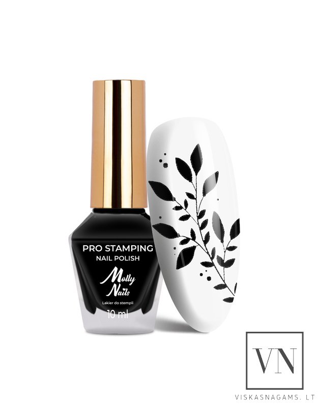 MOLLY NAILS nagų lakas štampavimui BLACK, Nr.2