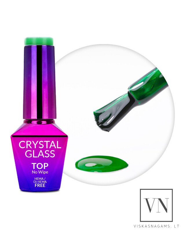 MOLLY LAC CRYSTAL GLASS GREEN vitražinis viršutinis sluoksnis, 10g