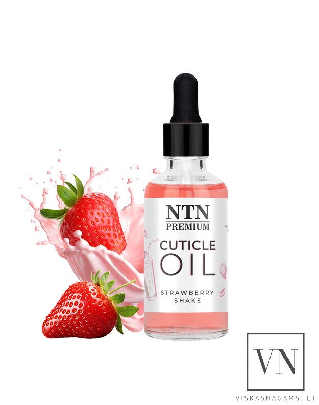 Aliejukas nagų odelėms su pipete NTN PREMIUM STRAWBERRY SHAKE, 50ml