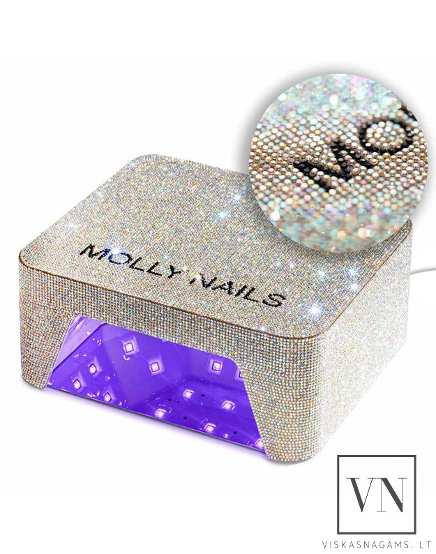 Nagų lempa LED/UV MOLLY CRYSTAL V9 su veidrodiniu dugnu, 36W