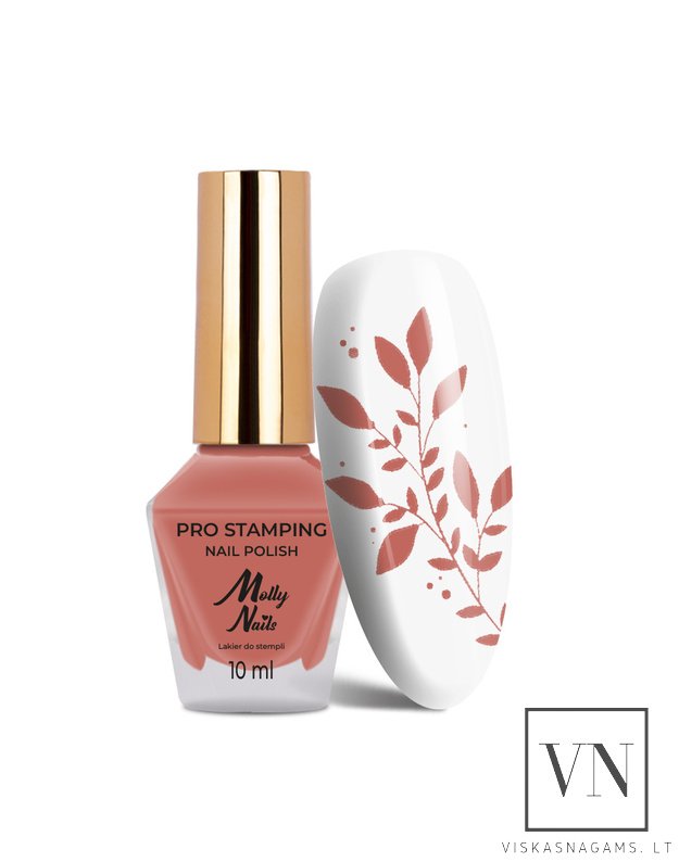 MOLLY NAILS nagų lakas štampavimui SALMON PINK, Nr.16