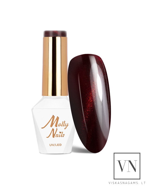 MOLLY NAILS CAT EYE RED magnetinis gelinis lakas, Nr.238