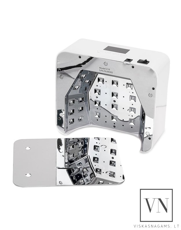 Nagų lempa LED/UV MOLLY V10 su veidrodiniu dugnu ir stovu pedikiūrui, 36W 1