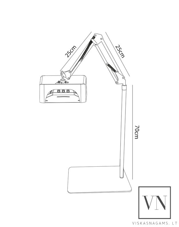 Nagų lempa LED/UV MOLLY V10 su veidrodiniu dugnu ir stovu pedikiūrui, 36W 8