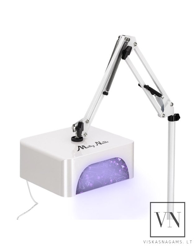 Nagų lempa LED/UV MOLLY V10 su veidrodiniu dugnu ir stovu pedikiūrui, 36W 2