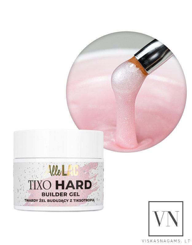 ALLELAC TIXO HARD SPARKLE LIGHT PINK kietasis tiksotropinis gelis, 45g