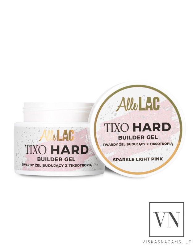 ALLELAC TIXO HARD SPARKLE LIGHT PINK kietasis tiksotropinis gelis, 45g 4