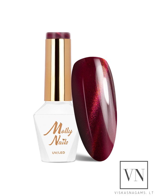MOLLY NAILS CAT EYE RED magnetinis gelinis lakas, Nr.234