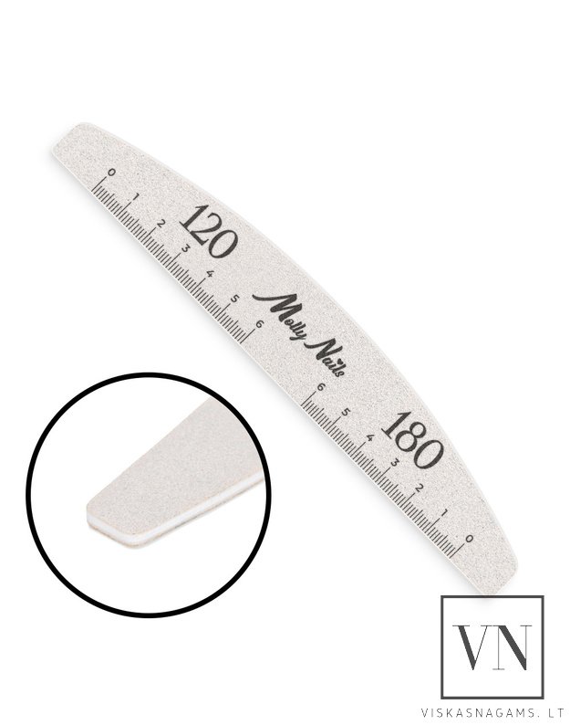 MOLLY HALFMOON dildė nagams su liniuote, 120/180