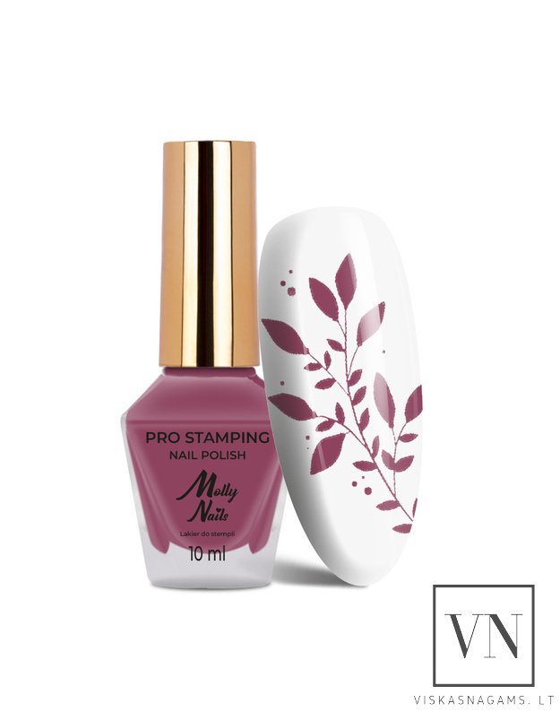 MOLLY NAILS nagų lakas štampavimui DUSTY PINK BERRY, Nr.18