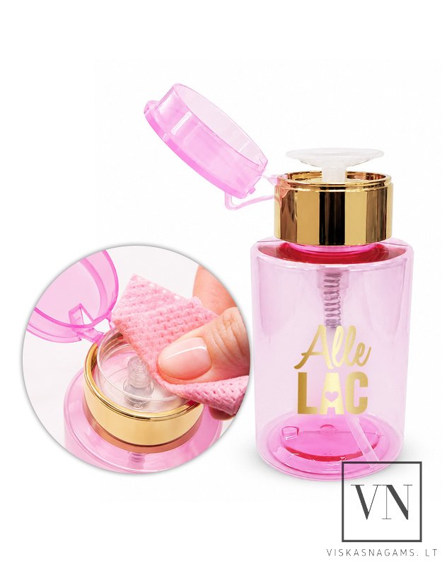 ALLELAC PINK dozatorius skysčiams su pompa – 200 ml, buteliukas