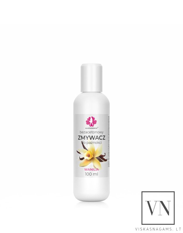Nagų lako valiklis be acetono VANILĖ, 100ml