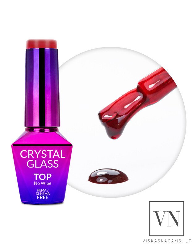 MOLLY LAC CRYSTAL GLASS RED vitražinis viršutinis sluoksnis, 10g