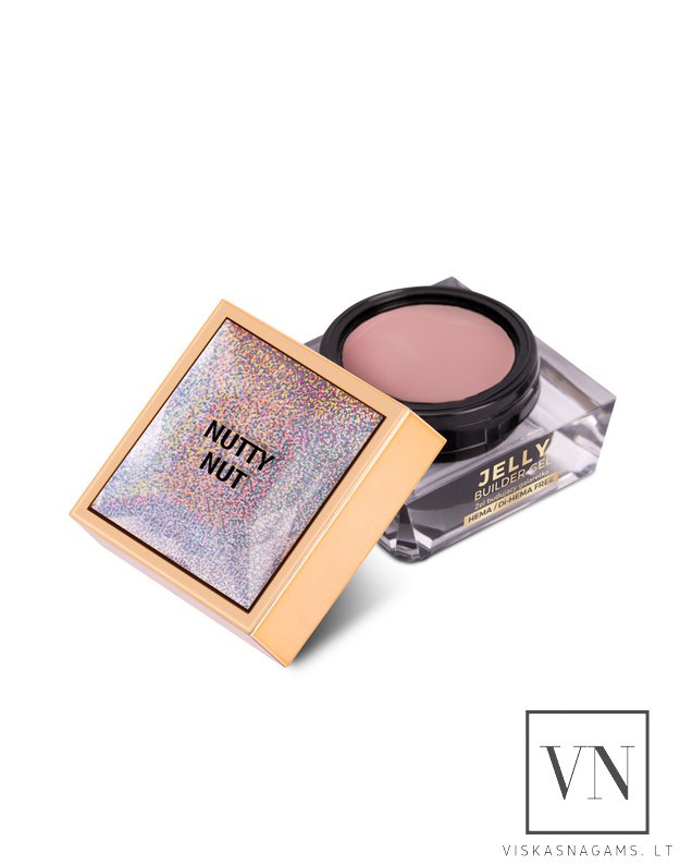 MOLLY NAILS BUILDER NUTTY NUT stovintis, nenutekantis gelis, 15g