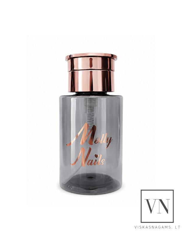 MOLLY NAILS BLACK dozatorius skysčiams su pompa – 200 ml, buteliukas