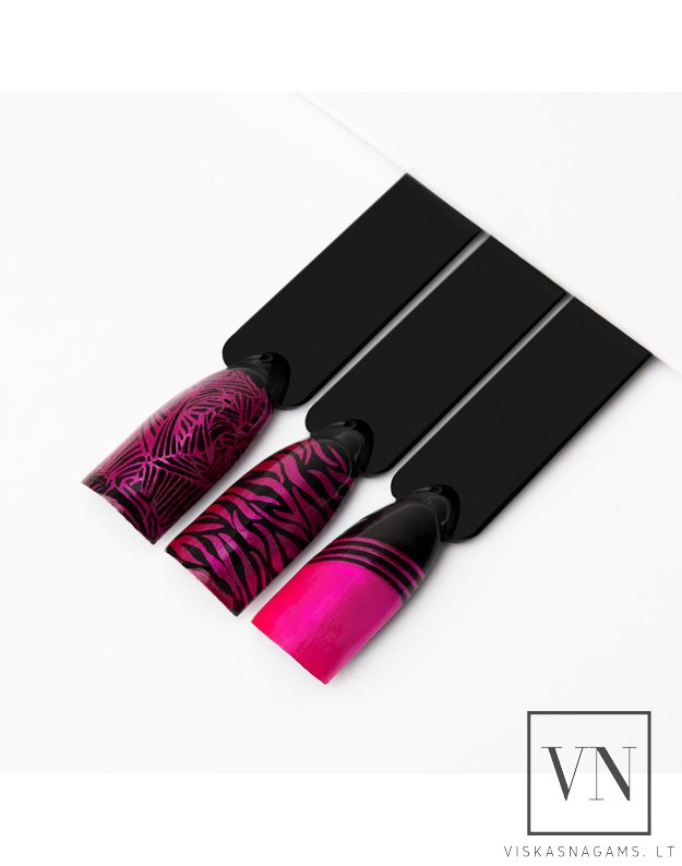 MOLLY NAILS nagų lakas štampavimui CHROME ROSE PINK, Nr.8 2