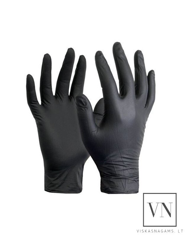 Vienkartinės pirštinės EASYCARE BLACK, S, 100vnt.