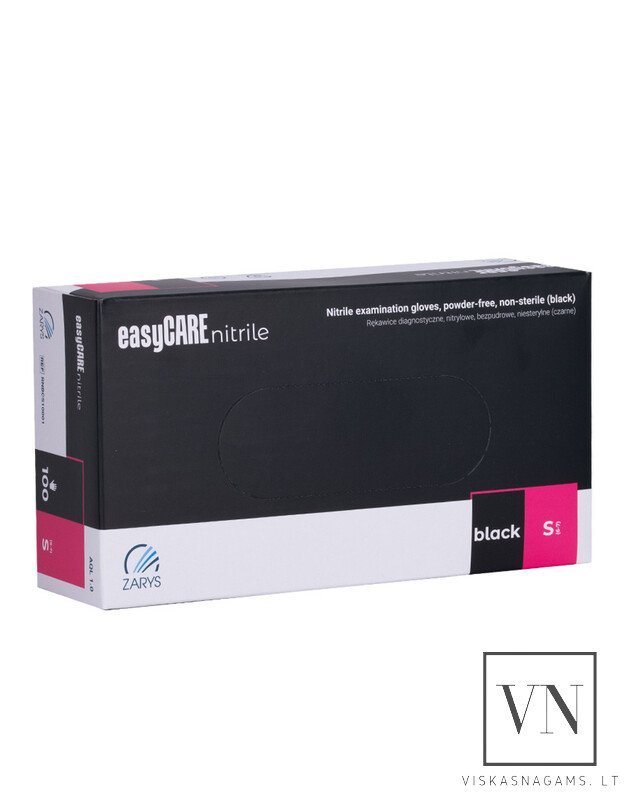 Vienkartinės pirštinės EASYCARE BLACK, S, 100vnt. 2