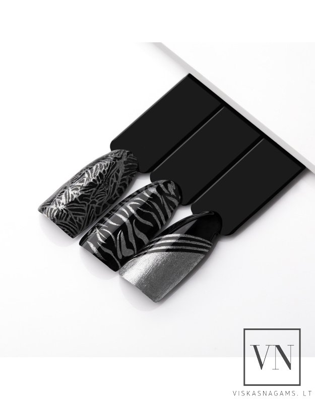 MOLLY NAILS nagų lakas štampavimui SILVER, Nr.3 2