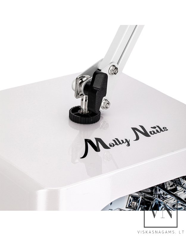 Įkraunama, belaidė nagų lempa LED/UV MOLLY V10 su veidrodiniu dugnu ir stovu pedikiūrui, 36W