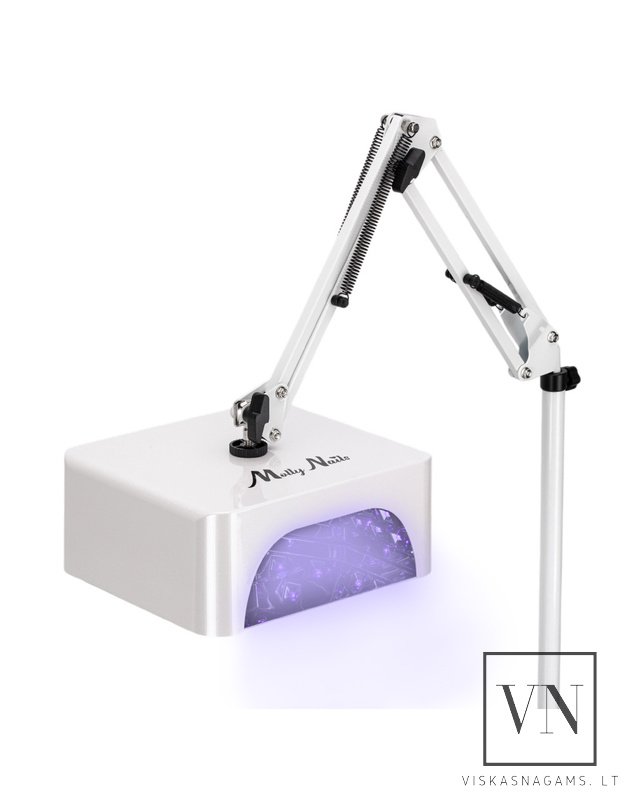 Įkraunama, belaidė nagų lempa LED/UV MOLLY V10 su veidrodiniu dugnu ir stovu pedikiūrui, 36W