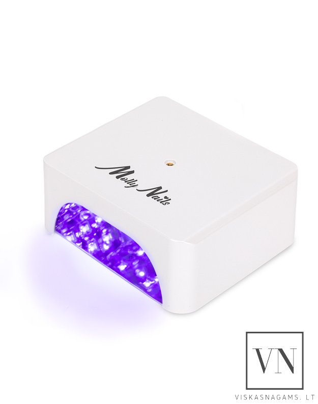 Įkraunama, belaidė nagų lempa LED/UV MOLLY V10 su veidrodiniu dugnu ir stovu pedikiūrui, 36W