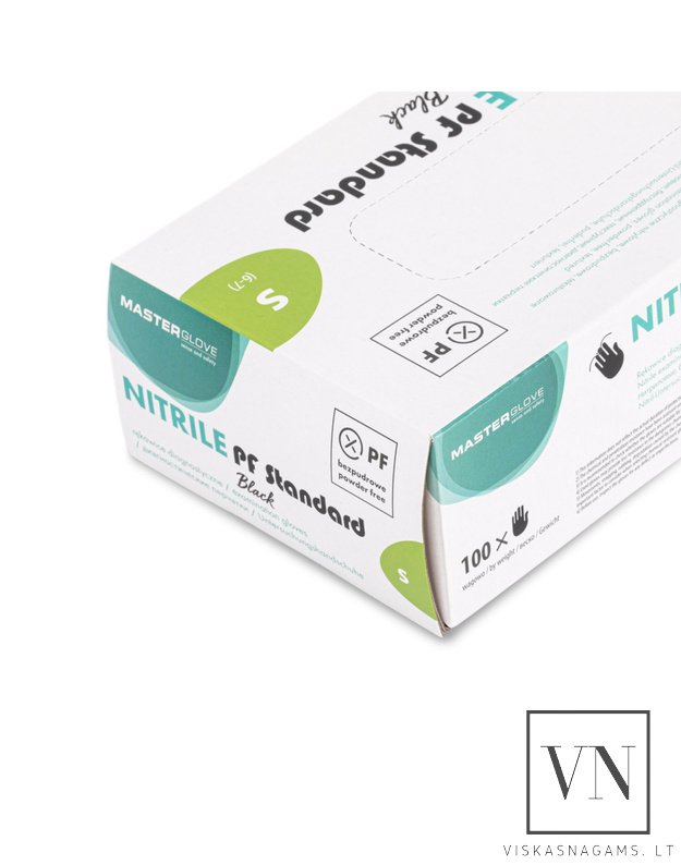 Vienkartinės nitrilinės pirštinės MASTER GLOVE S, 100vnt.