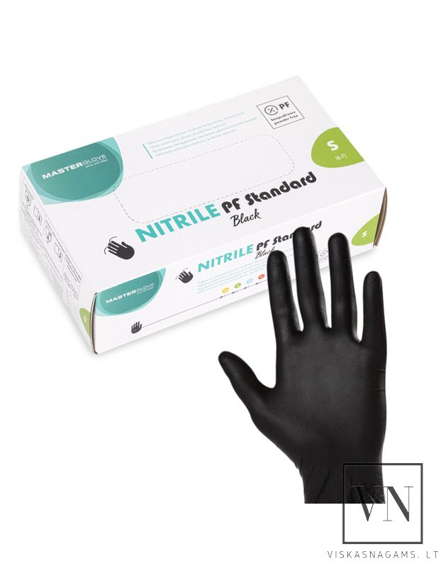Vienkartinės nitrilinės pirštinės MASTER GLOVE S, 100vnt.