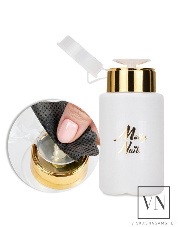MOLLY NAILS dozatorius skysčiams su pompa – 150 ml, buteliukas
