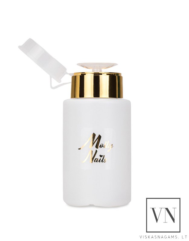 MOLLY NAILS dozatorius skysčiams su pompa – 150 ml, buteliukas