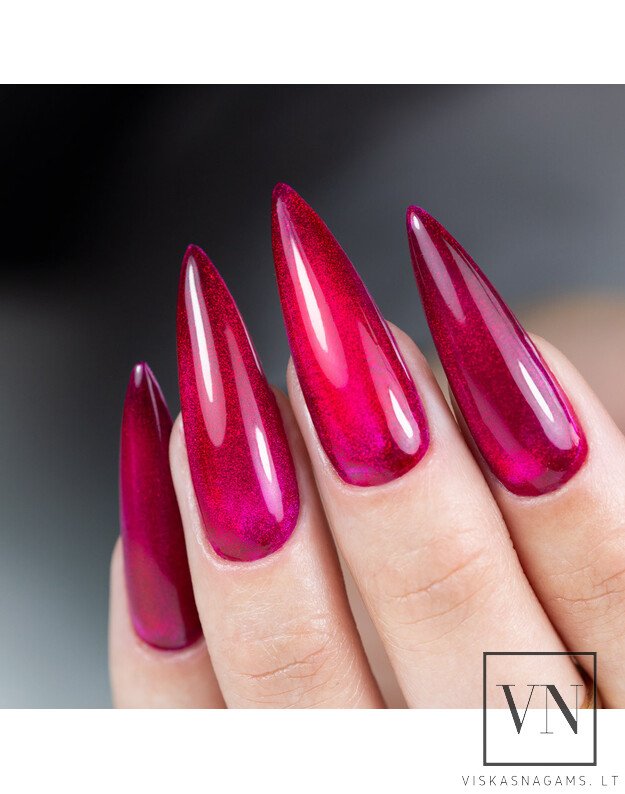 MOLLY LAC CRYSTAL GLASS RASPBERRY vitražinis viršutinis sluoksnis, 10g