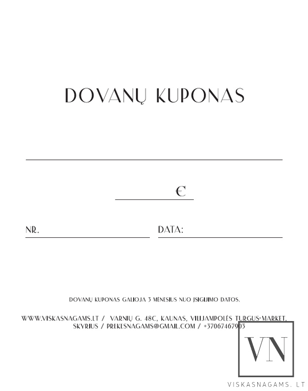 Popierinis dovanų kuponas 50€ 1