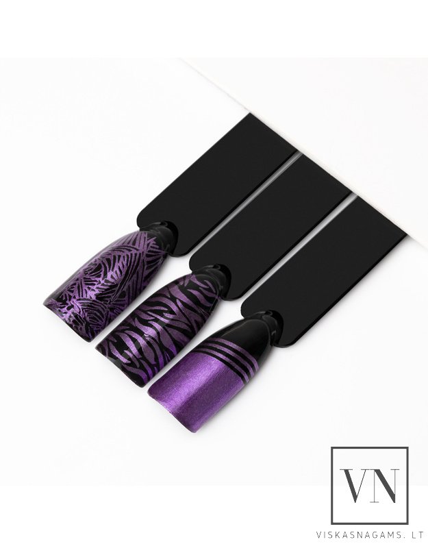 MOLLY NAILS nagų lakas štampavimui CHROME PURPLE, Nr.9 2