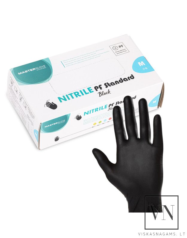 Vienkartinės nitrilinės pirštinės MASTER GLOVE M, 100vnt.