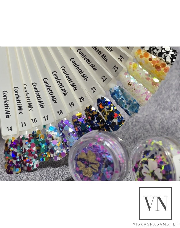 Blizgučiai nagams CONFETTI MIX, Nr.15