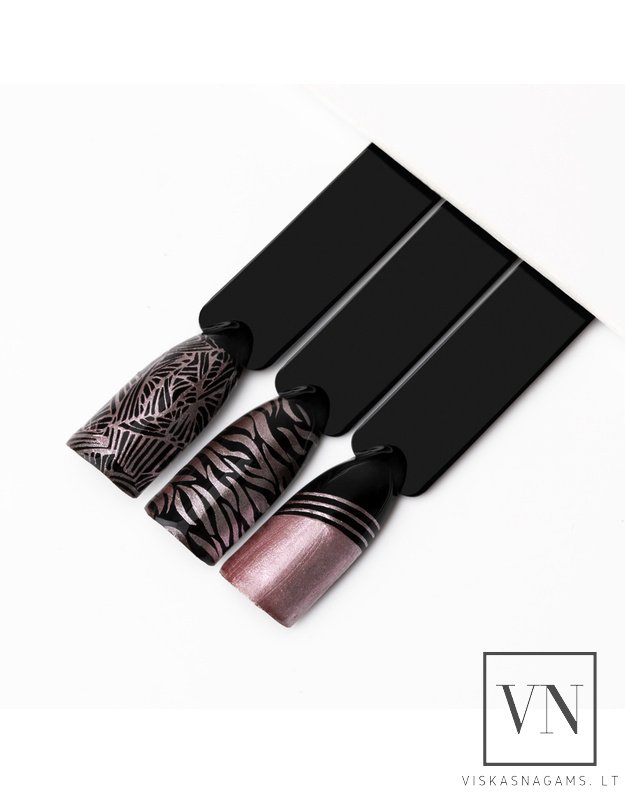 MOLLY NAILS nagų lakas štampavimui CHROME LIGHT PINK, Nr.7 2